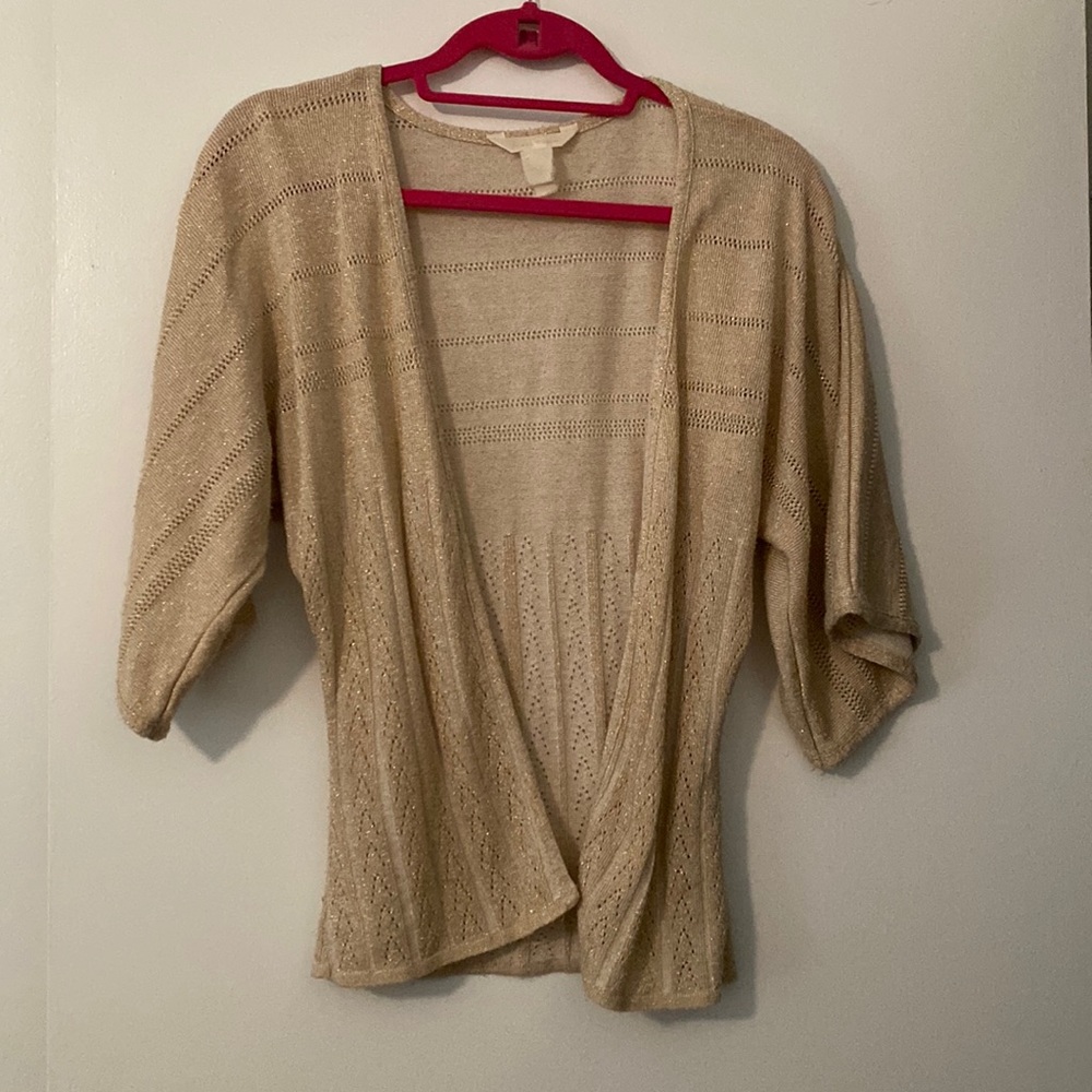 Quarter length gold cardigan